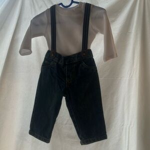 Denim Jeans with Suspenders